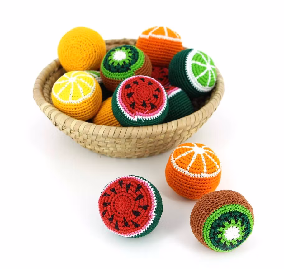 Antistress, jongleringsboll Lime, virkad
