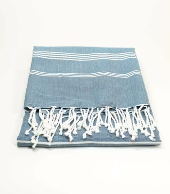 Badhandduk Fouta, oceanblå, eko-bomull