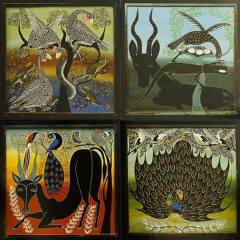 Tingatinga djurmotiv, kort A