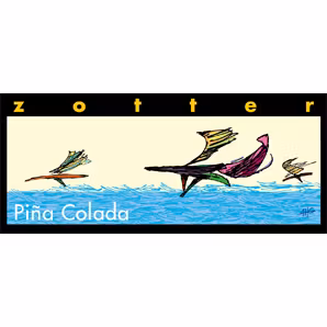 Zotter Pina Colada ger en känsla av paradisöarnas klassiska  karibik-choko-drinkmix. Handgjort, exklusiv, ekologisk, Fair Trade
