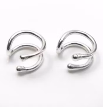 Örhänge, clips, nickelfri mässing, silvervitt