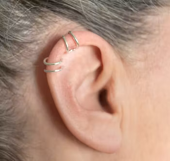 Örhänge, clips, nickelfri mässing, silvervitt
