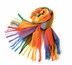 Sjal, scarf Regnbåge, bomull, Ecuador