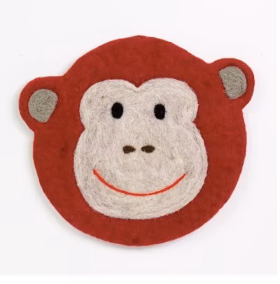 Tovad sittdyna till barn, motiv Glad apa (monkey). Afroart.