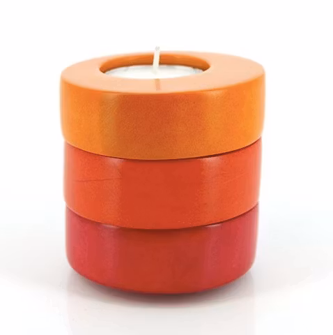 Värmeljushållare, set i 3 delar, olika färger, enkel och snygg design. Här kombinerade som 1 i 3.Fair Trade från Kenya.