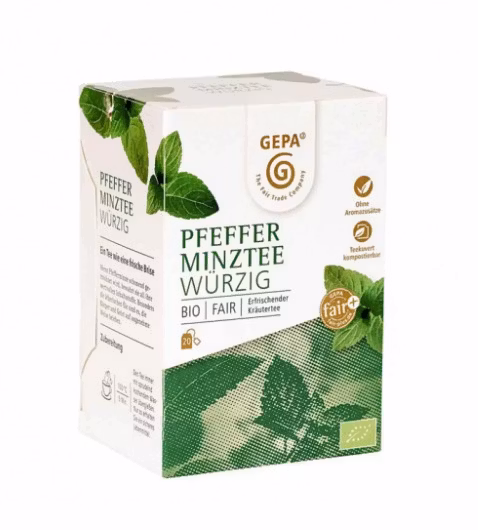 Pepparmyntste från Egypten, ett påste som är ekologiskt & Fairtrade. Uppfriskande smak. Bra som aptitretare och för matsmältningen.