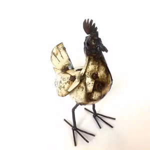 Metallkonst från Zimbabwe, Tupp, up-cycling