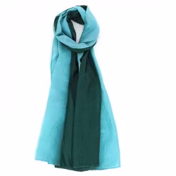 Sjal, scarf Batik, siden, akvamarin/grön