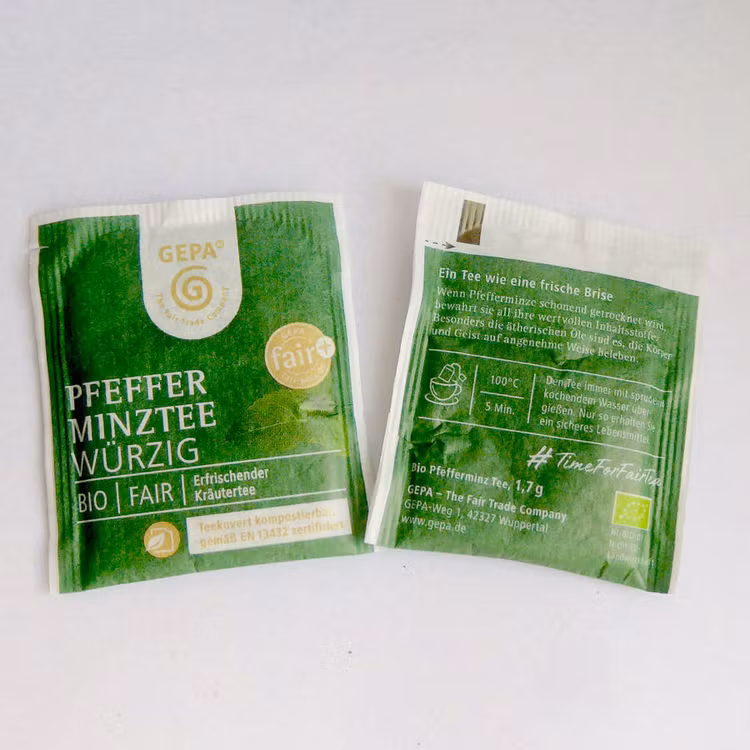 Pepparmyntste från Egypten, ett påste som är ekologiskt & Fairtrade. Uppfriskande smak. Miljövänlig förpackning.