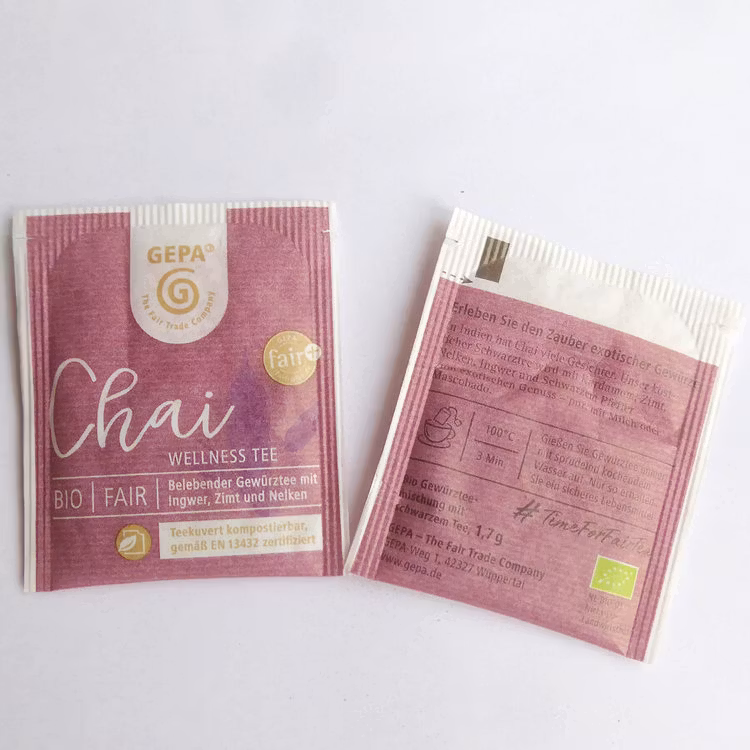 Traditionellt chai svart te i påse, upplivande med aromatiska, exotiska kryddor. Tepåsar, Hög kvalitet. Fair Trade och ekologiskt. Odlat av småbönder, Small Organic Farmers Association.