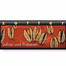 Zotter, Saffran & Pistage, mjölkchoklad, ekologisk
