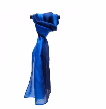 Sjal, scarf Batik, siden, blå nyanser