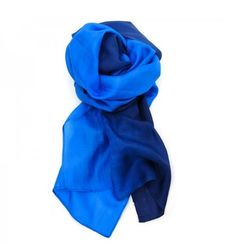 Sjal, scarf Batik, siden, blå nyanser