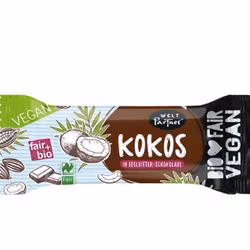 Kokosbit, doppad i mörk choklad, ekologisk