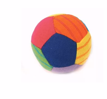 Mjuk boll med rassel, skallra,  soft toy, handvävd bomull