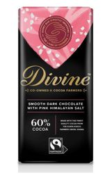 Divine Mörk choklad 60 %, med rosa Himalaya-salt