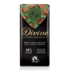 Divine mellanmörk choklad 41 %, hasselnötstryffel