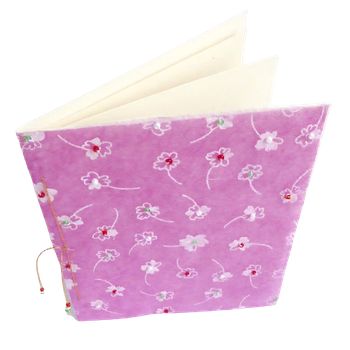 Brevkort m kuvert, Blomsteräng, rosa med pärlor