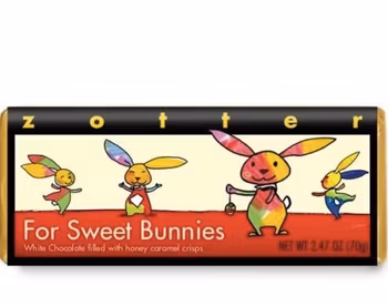 Zotter For Sweet Bunnies, påsk, vit choklad honungskaramell