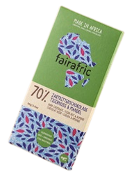 Fairafric, mörk choklad 70%, Tigernöt & mandel, ekologisk