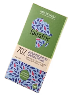 Fairafric, mörk choklad 70%, Tigernöt & mandel, ekologisk