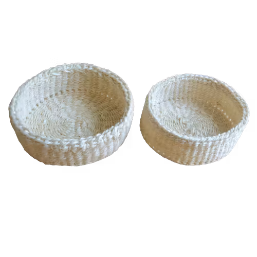 Korgset, 2 små runda korgar, ca15 cm, sisal