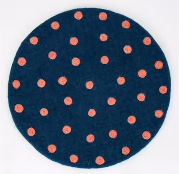 Sittdyna Felt Dot, petrol/rosa, tovad, World of Craft