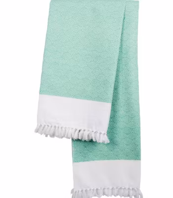 Badhandduk, Hamam, mintgrön-vit, ekologisk bomull