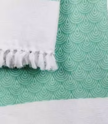 Badhandduk, Hamam, mintgrön-vit, ekologisk bomull