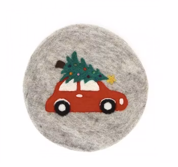 Underlägg Julgran på väg! tovat, juldeko