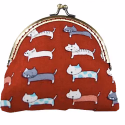 Sminkväska Små katter, röd bomull