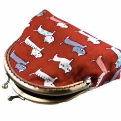 Sminkväska Små katter, röd bomull