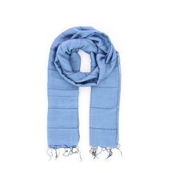 Sjal, scarf, siden/bomull, ljusblå