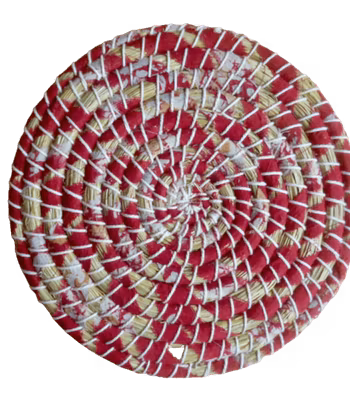 Underlägg, runt, kaisagräs/sarityg, 25cm