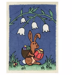 Brevkort med kuvert, Påsk, batik