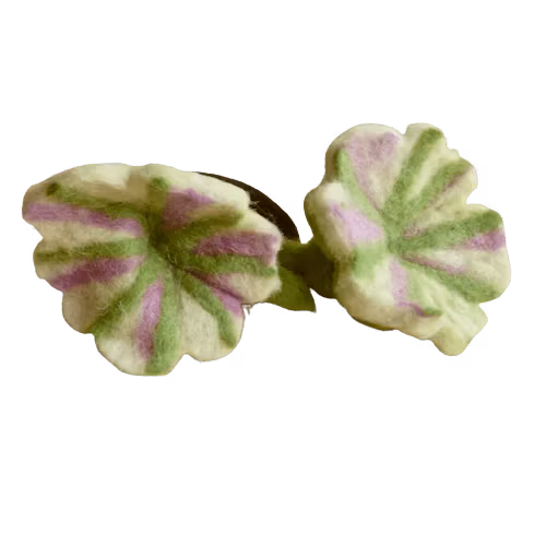 Hårsnodd, hårgummi Två blommor, tovade