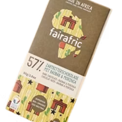 Fairafric, mörk choklad 57%, Baobab & Moringa, ekologisk