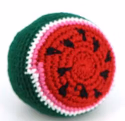 Antistress, jongleringsboll, Vattenmelon, virkad