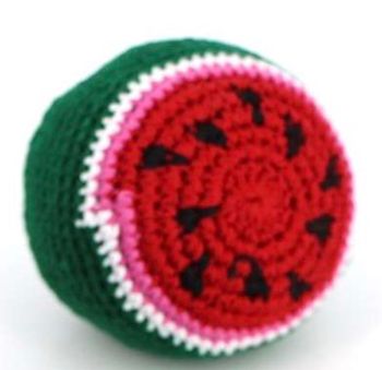 Antistress, jongleringsboll, Vattenmelon, virkad