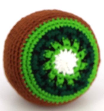 Antistress, jongleringsboll Kiwi, virkad