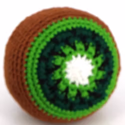 Antistress, jongleringsboll Kiwi, virkad