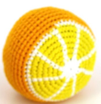 Antistress, jongleringsboll Citron, virkad