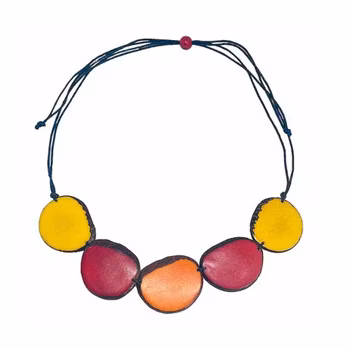 Halssmycke, Eldens färger, 5 skivor tagua