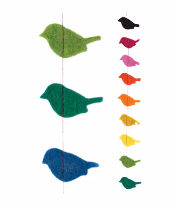 Girlang Småfåglar, 150 cm, tovad