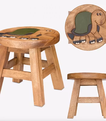 Barnpall i trä  med motiv Sköldpadda