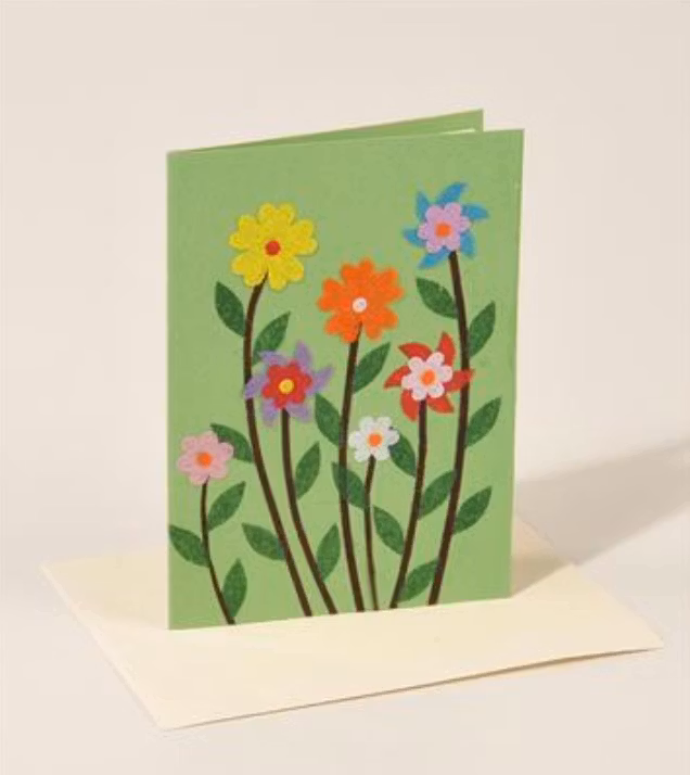 Brevkort med kuvert, Blomsteräng, Grattiskort