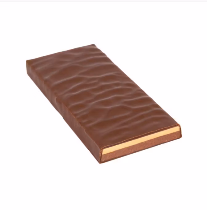 Zotter Olive Citron, mörk chokladpralin, handgjord. På bild utan förpackning.