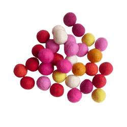 Små ullbollar, 50 styck, DIY, röd, pink