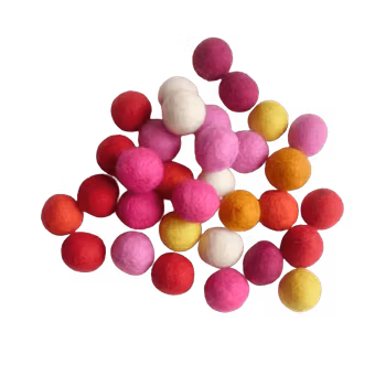 Små ullbollar, 50 styck, DIY, röd, pink