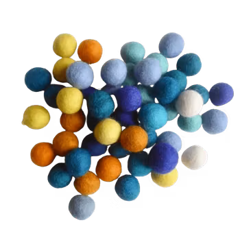 Små ullbollar, 50 styck, DIY, blå, turkos